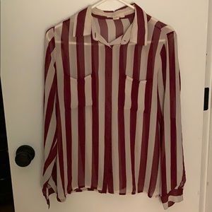 Sheer striped button down